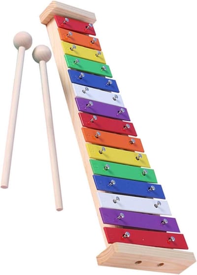 Klokkenspel Instrument - Percussie Xylofoon - Muziek Leren - Vijftien Kleur Noten - 1600 Gram - Multicolor