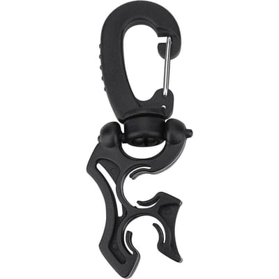 1 support de tuyau basse pression pour gilet de plongée sous-marine double avec boucle à mousqueton(Noir)