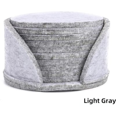 11 stuks Ronde Vilt Onderzetter Eettafel Beschermpad Hittebestendig Kopjesmat Koffie Thee Warme Drank Mok Placemat Keukenaccessoires lichtgrijze kleur