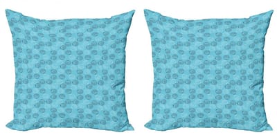ABAKUHAUS Kustkussenhoes Set – 2x50x50 cm – Dubbelzijdig bedrukt – Rits – Maritiem