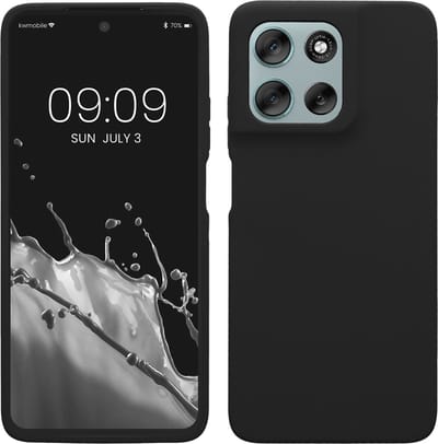 kwmobile telefoonhoesje geschikt voor Motorola Moto G56 5G - Hoesje met siliconen coating - Smartphone case in zwart