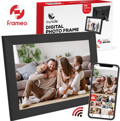 BrightLife Digitale Fotolijst met Frameo App - 10.1 inch - HD Resolutie - Fotokader - Digitale kalender - WiFi - IPS Touchscreen - 32GB