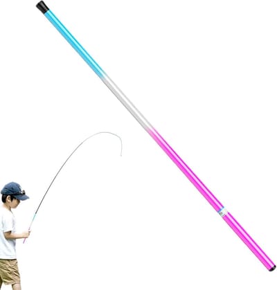 Intrekbare Hengel - Kleine Vishengel - Vissen Vangen - Sterke Koolstofvezel - 40cm Ingeklapt - Blauw Roze