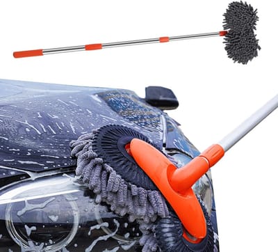 Auto Wasborstel - Reinigingsborstel Voertuig - Voertuig Glanzend Houden - 360 Zwenkbare Kop - 80-135 cm Uitschuifbaar - Niet gespecificeerd