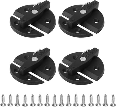 Allecto - Bootkast Draaislot - Marine Toepassingen - 59mm - Roestvrij staal - 4 Sets - Geschikt voor RV - Zwart