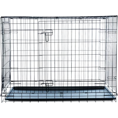 Hondenkennel Trixie - Inklapbaar, Zwart - 109x71x79 cm, Met Veiligheidssloten, Kunststof Schuiflade