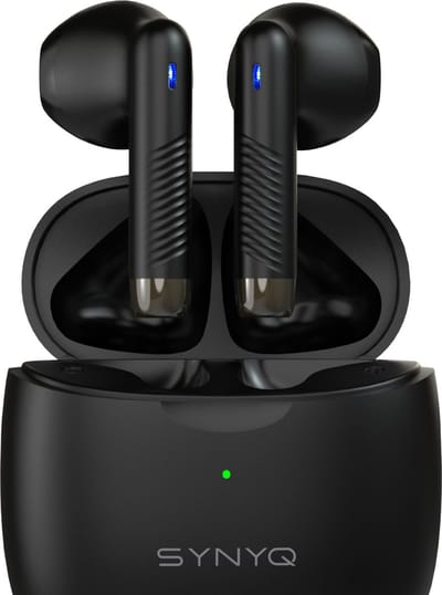 Synyq ProX - Draadloze Oordopjes - 30 uur Afspeeltijd - Bluetooth Oordopjes - Draadloze Oortjes - Oortjes Draadloos - Zwart