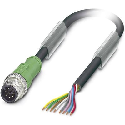 Phoenix Contact 1522516 Sensor/actuator connector, geassembleerd M12 Aantal polen (sensoren): 8 Stekker, recht 5.00 m 1 stuk(s)