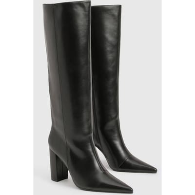 boohoo Dames Blokhak Kolomlaarzen | Black | Maat: 6