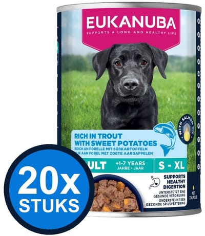 20x Eukanuba - Life Care Dog Wet Adult Trout & sweet Potato - Hondenvoer Natvoer - 400 g