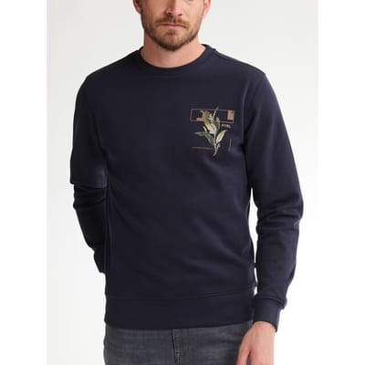 Petrol Industries - Sweater Ronde hals - Heren - M - Blauw - Katoen - M-3050-SWR340