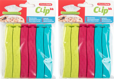 Plasticforte 12x afsluitclips / vershoudclips - 11 cm - keuken/voedsel zakjes afsluiten - Vershoudklemmen - vershoudknijpers
