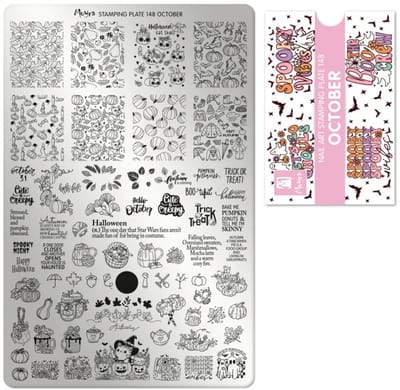 Moyra Stamping Plate 148 OCTOBER + Gratis Try-on Sheet