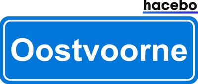 Hacebo - Plaatsnaam Sticker - 29x10 CM - Oostvoorne sticker - Verkeersborden sticker - grappige cadeaus - Oostvoorne