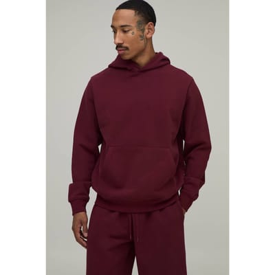 Zwaargewicht 480gsm Regular Fit Hoodie Met Capuchon | Burgundy | Size Large
