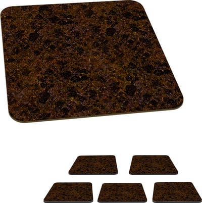 Onderzetters voor glazen - Goud - Roest - Graniet - Patronen - 10x10 cm - Glasonderzetters - 6 stuks