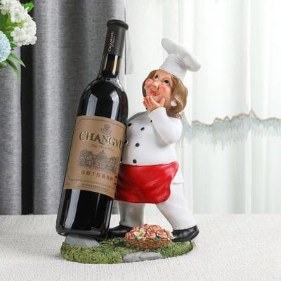 Europese Creatieve Wijnrek Ornamenten Chef Karakter Vorm Westers Restaurant Wijnkast Desktop Decoratie Wijn Rood Wijnrek