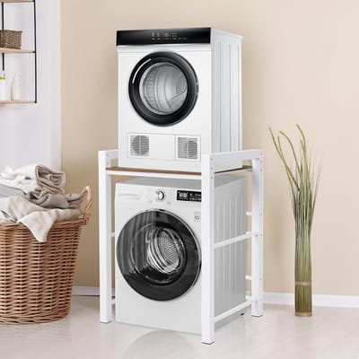 Verstelbaar Wasmachinerek met Hoge Draagkracht - Ruimtebesparende Kast voor Badkamer en Balkon - 75x65x105 cm