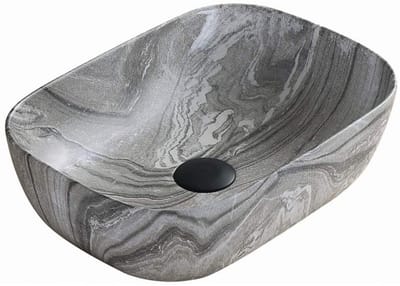 Mexen Rita opzetwastafel 45 x 32 cm, grijze steen - 21084593