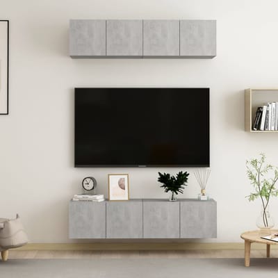 vidaXL - Tv-meubelen - 4 - st - 60x30x30 - cm - bewerkt - hout - betongrijs