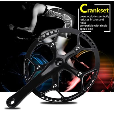 Mountainbike Aluminiumlegering Hol Integraal Enkel Snelheid Crankstel Arm (Zwart&Rood)