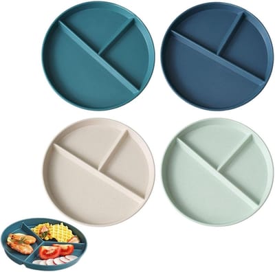 Set van 4 Herbruikbare Fruitschalen, Kindvriendelijke Platen, Ideaal voor Keukenaccessoires en Feestjes