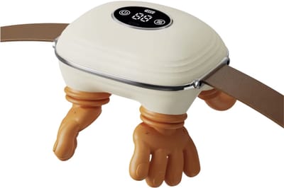 Fervere Premium 4D Nekmassage Apparaat - Bionische Massagehanden met Warmte - Draadloze Shiatsu Massager - LED Display - Voor Nek, Schouders, Rug, Armen & Benen - Beige