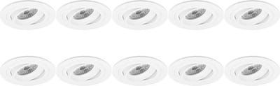 Spot Armatuur 10 Pack - Pragmi Alpin Pro - GU10 Inbouwspot - Rond - Wit - Aluminium - Kantelbaar - Ø92mm