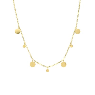 Lucardi Dames Grace Ketting - Staal - Ketting - Cadeau - 47 cm - Goudkleurig