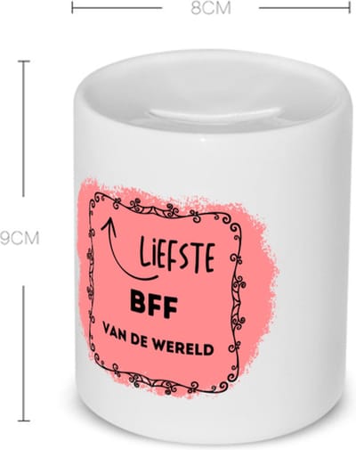 Akyol - liefste bff van de wereld Spaarpot - Vriend - de liefste bff - verjaardag - cadeautje voor beste vriend - kado - geschenk - 350 ML inhoud