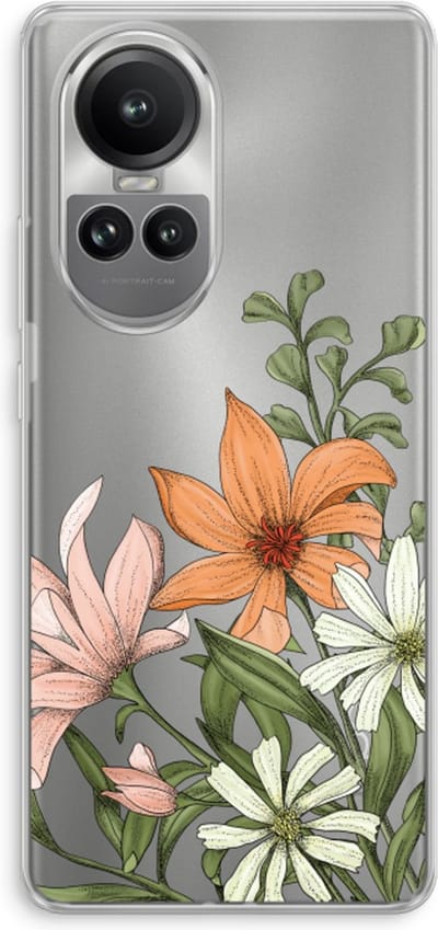 Case Company® - Hoesje geschikt voor Oppo Reno 10 Pro hoesje - Floral bouquet - Soft Cover Telefoonhoesje - Bescherming aan alle Kanten en Schermrand
