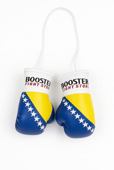 Booster Mini Bokshandschoen Auto Hanger – Bosnië en Herzegovina Vlag – Auto Spiegel Hanger – Auto Accessoire – Carhanger