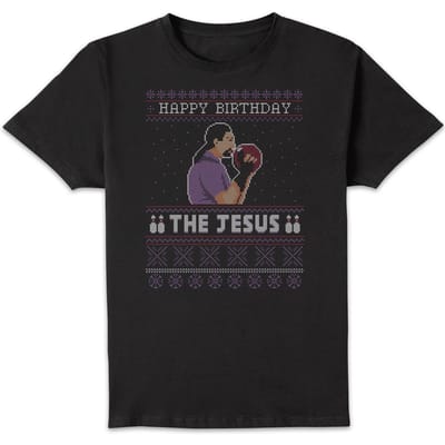 The Big Lebowski Happy Birthday The Jesus Kerst T-Shirt - Zwart - S