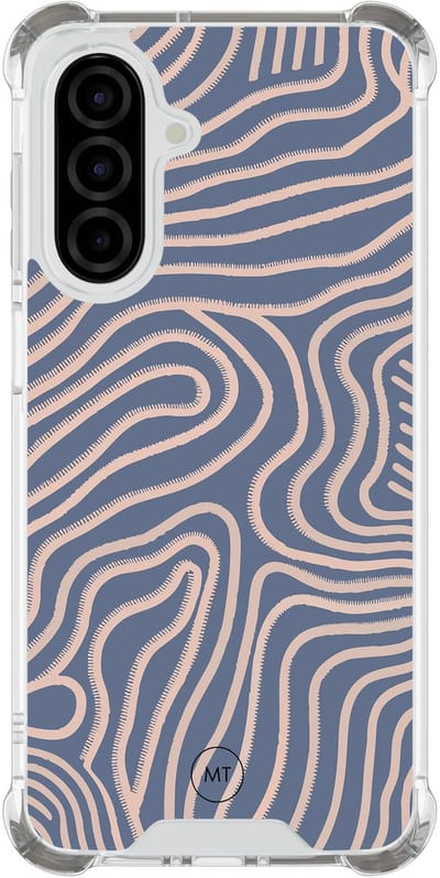 Hoesje (shockproof) geschikt voor Samsung Galaxy A26 - Flowing lines - Extra sterke case - TPU/polycarbonaat - Print - Paars, Transparant
