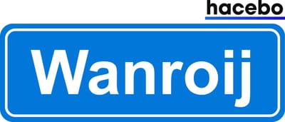 Hacebo - Plaatsnaam Sticker - 29x10 CM - Wanroij sticker - Verkeersborden sticker - grappige cadeaus - Wanroij