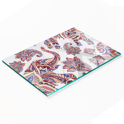 Glazen snij- en serveerplank met olifantvormige decoraties 80x52 cm