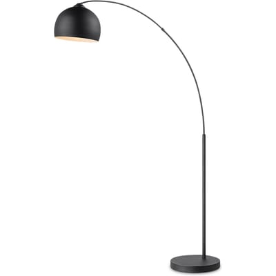 Klassieke metalen Booglamp - Staande Lamp met Lampkenkap - Zwarte - 109/31.5/172cm - Inclusief LED E27 Lichtbron 9W 806Lm - met Voetschakelaar - voor Slaapkamers en Thuiskantoren