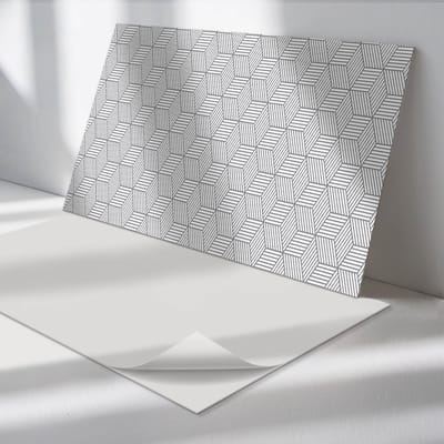 Wallfluent Vinyl Wandpaneel - Zeshoekig bladpatroon Zelfklevend Wandpaneel - 100 cm x 50 cm - Grijs PVC wandpaneel - Set van 1 - Rechthoekig Wandbekleding Vinyl - Patroon Wandpaneel - PVC Muurpaneel - Wandpaneel Keuken en Badkamer