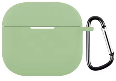 Lichtgroen Airpodshoesje - Hoesje geschikt voor AirPods 3 - Siliconen Beschermhoesje met karabijnhaak - Airpods hoesje - Geschikt voor Apple AirPods - Met karabijnhaak - Groen - CHPN