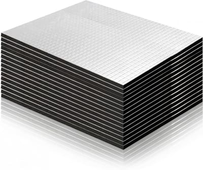 Isolatiematten - Geluiddempende matten - Auto isoleren - Zelfklevend vlamvertragend - 250x180x5mm - Zilver Zwart