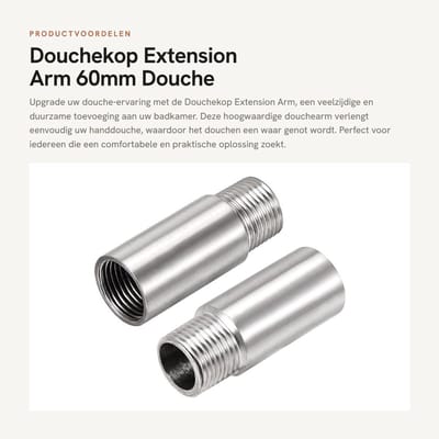 Dailygoods- Douchekop Hoge Druk - Douchekop met Slang - Douchekop met Filter - Douchekop Grohe - Douchekop Regendouche - Verstelbare Douche Arm 60mm - Douchearm