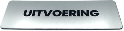 Deurbordje met tekst Uitvoering - Formaat 150 x 50 mm x 1,6 mm - Incl. plakstrip | Geborstelde RVS-look toplaag | Gratis Verzending | Decoporta