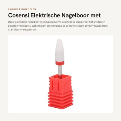 Dailygoods - Elektrische Nagelboor met Maïskopvorm Slijpsteen Accessoires
