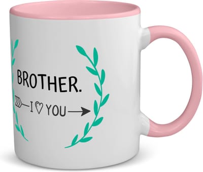 Akyol - brother i love you koffiemok - theemok - roze - Broer - de liefste broer - verjaardag - cadeautje voor broer - broer artikelen - kado - geschenk - 350 ML inhoud