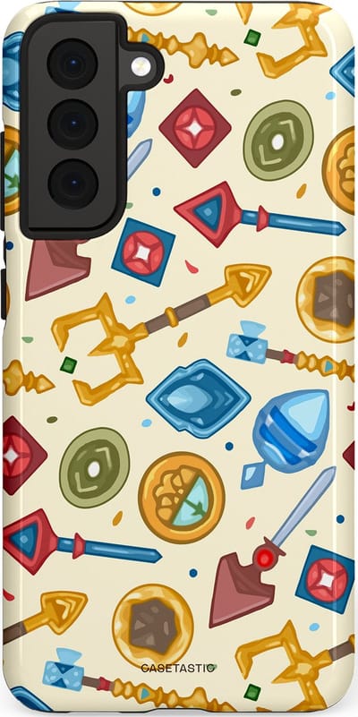 Casetastic Hoesje Geschikt voor Samsung S21 FE - Stijlvolle Beschermende Duo-layer Case - Magische Juwelen