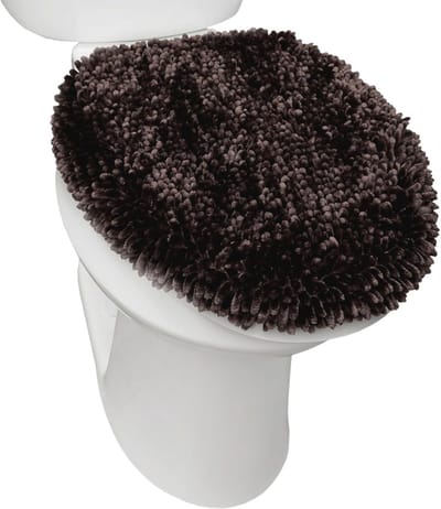 Luxe Pluche Chenille Shag Toilet Deksel Cover 18,5 "x19,5 cm Bruin