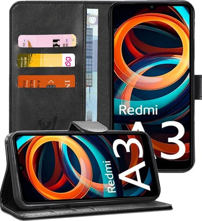 Hoesje geschikt voor Xiaomi Redmi A3 - Portemonnee Book Case Zwart