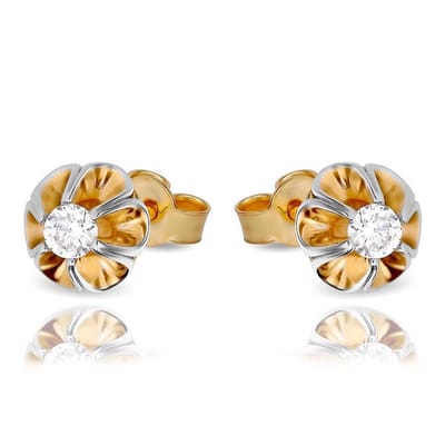 Juwelier Zwartevalk - 14 karaat gouden oorbellen BICOLOR 12.325--