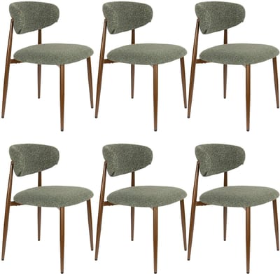 Housecraft Living Noor Eetkamerstoelen Groen - Set van 6