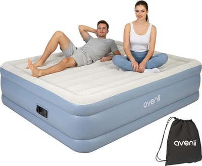 Zelfopblazend Luchtbed 203x152x46 cm - Elektrisch Opblaasbaar Matras voor Thuis en Camping